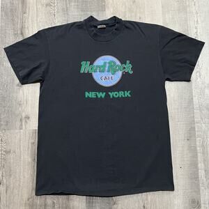 VTG Hard Rock Cafe New York City Faded Black 80s/90s NYC USA Travel T Shirt